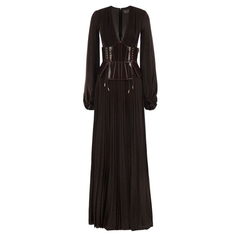 Elisabetta Franchi Women Long Pleated Dress With Bustier